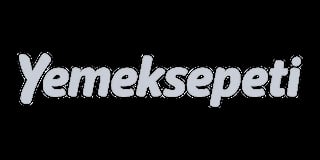 Yemeksepeti logo in white text on black background