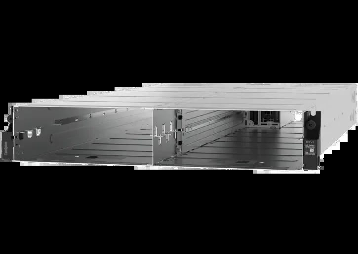 Rackmount server chassis with open door displaying internal hardware components and ventilation system