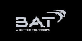 BAT company logo with tagline A Better Tomorrow on black background