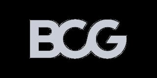 BCG logo in light gray on black background