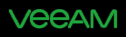 Veeam logo in green text on black background